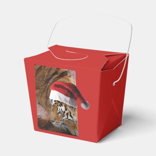 Bengal Tiger Santa Claus Bedankdoosjes (Voorkant Zijde)