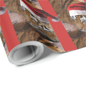 Bengal Tiger Santa Claus Cadeaupapier (Rol Hoek)