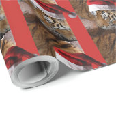 Bengal Tiger Santa Claus Cadeaupapier (Rol Hoek)