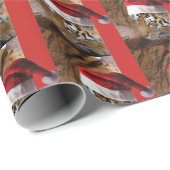 Bengal Tiger Santa Claus Cadeaupapier (Rol Hoek)
