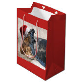 Bengal Tiger Santa Claus Medium Cadeauzakje (Voorkant Gekanteld)