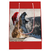 Bengal Tiger Santa Claus Medium Cadeauzakje (Achterkant)