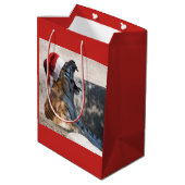 Bengal Tiger Santa Claus Medium Cadeauzakje (Achterkant Gekanteld)