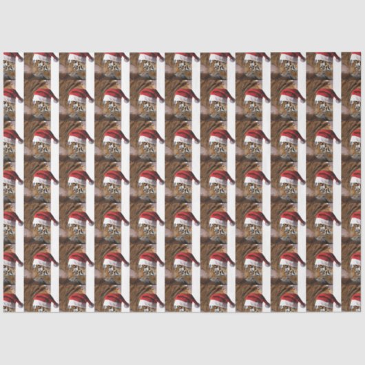 Bengal Tiger Santa Claus Tissuepapier (Voorkant)