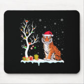 Bengal Tiger Santa Hat Festive Tree Light Christma Muismat (Voorkant)