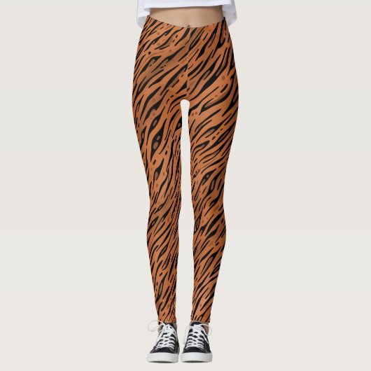 Bengal Tiger Streifen Druck Leggings (Voorkant)