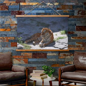 Bengal Tiger Sunbathing Hangend Wandkleed