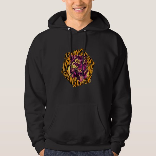 Bengal Tiger Tounge Hexa Bengal Tiger  Wildlife Hoodie (Voorkant)