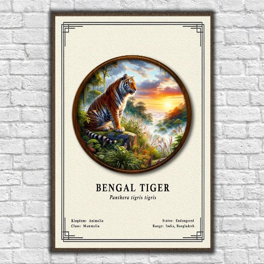Bengal Tiger Zoology Series Poster