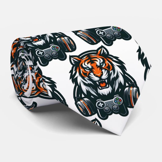 Bengal Tijger Gamer Nekdas Stropdas (Opgerold)