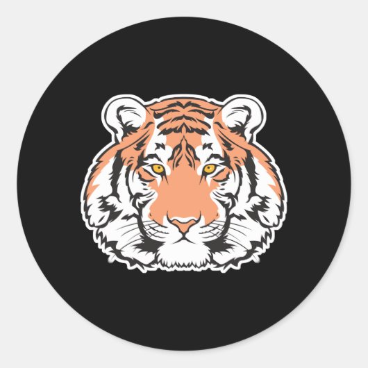 bengal tijger kop ronde sticker (Voorkant)
