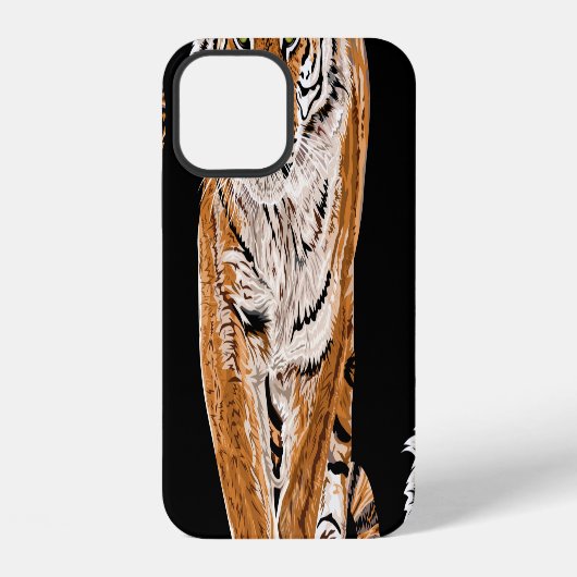 Bengal Tijger Schets: Vintage Dierprint iPhone Hoesje (Achterkant)