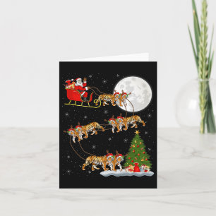 Bengal Tijger Sinterklaas slee Flying Grappige Mag Kaart