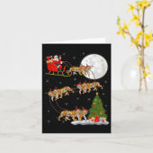Bengal Tijger Sinterklaas slee Flying Grappige Mag Kaart (Gele Bloem)
