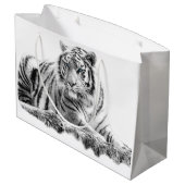 Bengal White Tiger Groot Cadeauzakje (Achterkant Gekanteld)