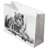 Bengal White Tiger Groot Cadeauzakje (Voorkant Gekanteld)