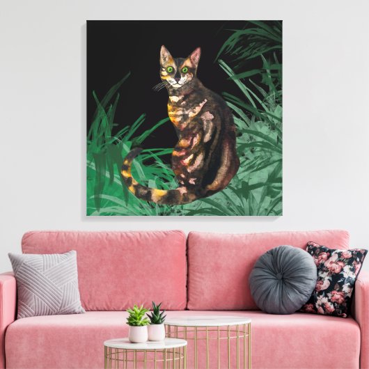 Bengale kat canvas afdruk (Insitu (Woonkamer))