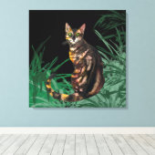 Bengale kat canvas afdruk (Insitu (Houten vloer))