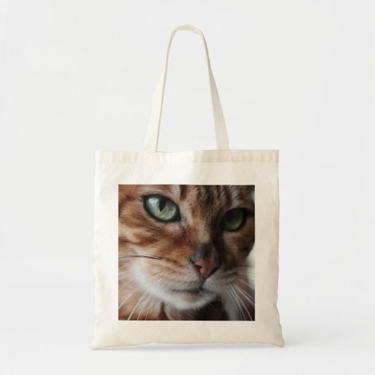 Bengale kat foto, voeg je eigen thema toe tote bag (Voorkant)