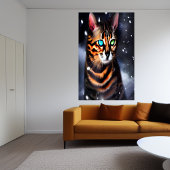 Bengale kat in de sneeuw | AI Art Poster