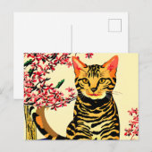 Bengale kat op tafel briefkaart (Voorkant / Achterkant)