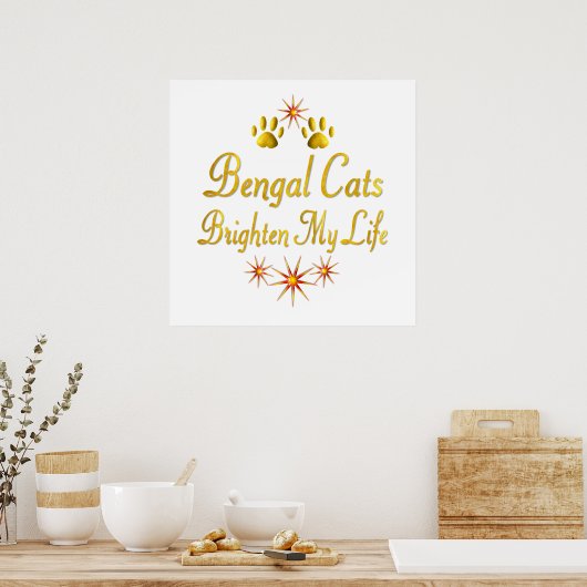 Bengale katten lichten mijn leven op poster (Keuken)