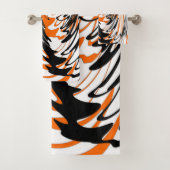 Bengale kleuren, vierkant Oranje en zwart Bad Handdoek (Insitu)