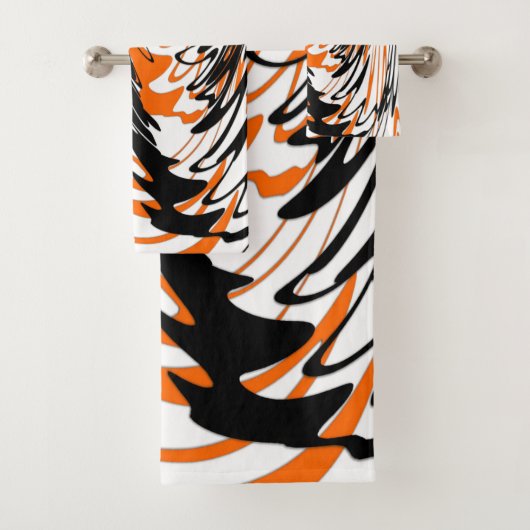 Bengale kleuren, vierkant Oranje en zwart Bad Handdoek (Insitu)