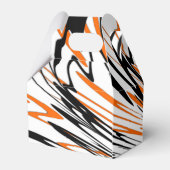 Bengale kleuren, vierkant Oranje en zwart Bedankdoosjes (Achterkant)