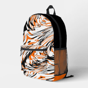 Bengale kleuren, vierkant Oranje en zwart Bedrukte Rugzak