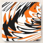 Bengale kleuren, vierkant Oranje en zwart Bier Onderzetter (Voorkant)