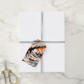 Bengale kleuren, vierkant Oranje en zwart Cadeaulabel (Met Touw)