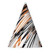 Bengale kleuren, vierkant Oranje en zwart Feesthoedjes (Links)