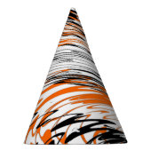 Bengale kleuren, vierkant Oranje en zwart Feesthoedjes (Rechts)