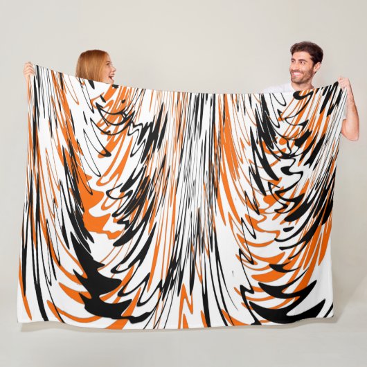 Bengale kleuren, vierkant Oranje en zwart Fleece Deken (In situ)