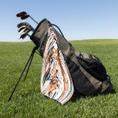 Bengale kleuren, vierkant Oranje en zwart Golfhanddoek (Groen)