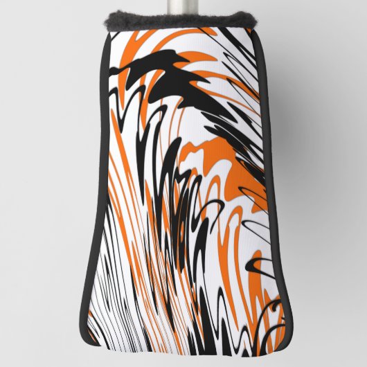 Bengale kleuren, vierkant Oranje en zwart Golfheadcover (Draai 90)