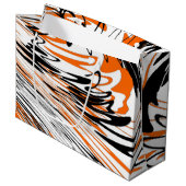 Bengale kleuren, vierkant Oranje en zwart Groot Cadeauzakje (Voorkant Gekanteld)