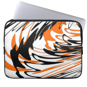 Bengale kleuren, vierkant Oranje en zwart Laptop Sleeve