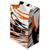 Bengale kleuren, vierkant Oranje en zwart Medium Cadeauzakje (Voorkant Gekanteld)