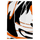 Bengale kleuren, vierkant Oranje en zwart Medium Cadeauzakje (Achterkant)