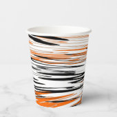 Bengale kleuren, vierkant Oranje en zwart Papieren Bekers (Achterkant)