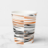 Bengale kleuren, vierkant Oranje en zwart Papieren Bekers (Rechts)