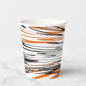 Bengale kleuren, vierkant Oranje en zwart Papieren Bekers (Voorkant)