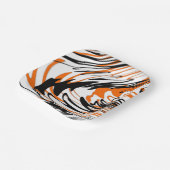 Bengale kleuren, vierkant Oranje en zwart Papieren Bordje (Gebogen)