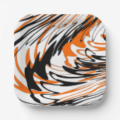 Bengale kleuren, vierkant Oranje en zwart Papieren Bordje (Voorkant)