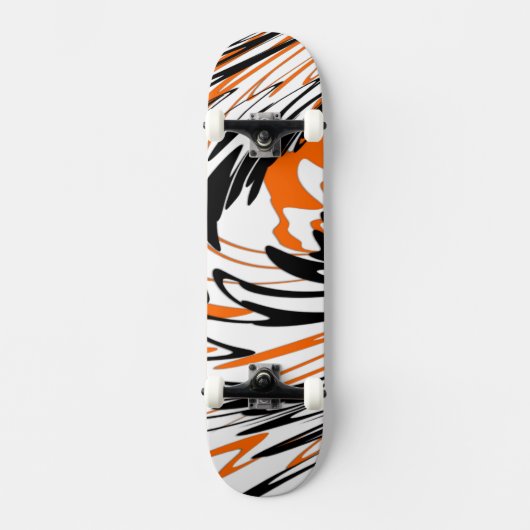 Bengale kleuren, vierkant Oranje en zwart Persoonlijk Skateboard (Voorkant)