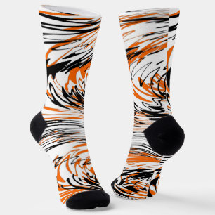 Bengale kleuren, vierkant Oranje en zwart Sokken