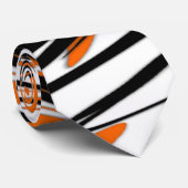 Bengale kleuren, vierkant Oranje en zwart Stropdas (Opgerold)