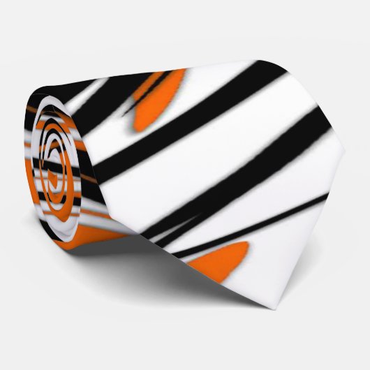 Bengale kleuren, vierkant Oranje en zwart Stropdas (Opgerold)